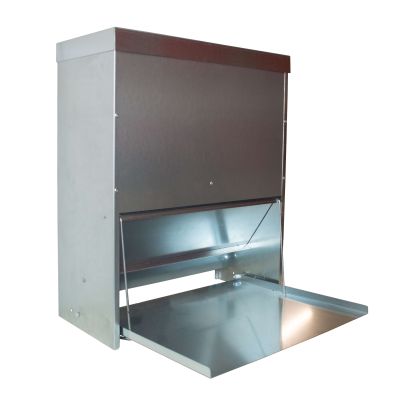 Futterautomat Trittklappe 40L - Geflügelfutterautomat Platte Futter Trog Spender Silo