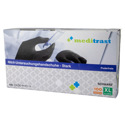 Nitrile disposable gloves "Strong" size XL - 100 powder-free black gloves