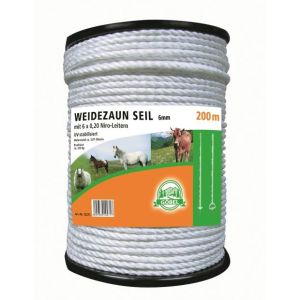 Cord wire 200 m, 6 mm, white, head 6 x 0.20 Niro - Göbel