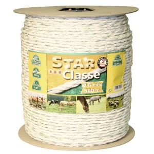Rope braid 500 m, 6 mm, white/green, head 3 x 0.30 Niro + 3 x 0.30 Ku euro