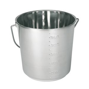 Stainless steel bucket 12.3 Litres with scaling