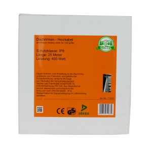 Dachrinnenheizung 25 Meter Heizkabel Auftaukabel Frostschutzkabel Heizkabel 400 Watt