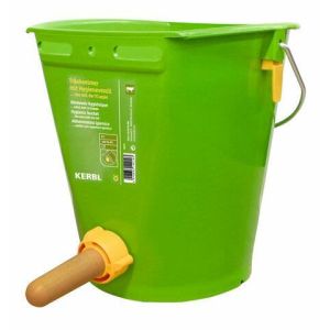 Hygienic drinking bucket with collapsible valve