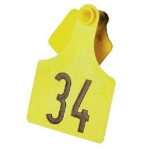 Primaflex ear tag size 3, shaped, yellow, red, (25 pieces per pack)
