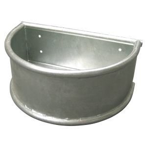 Horse feeding trough round trough, metal with rotating circular pipe