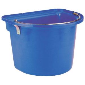 Bucket with metal handle, blue