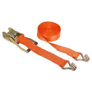 Lashing strap 2-piece, 1200 x 5 cm orange, 4000 kg