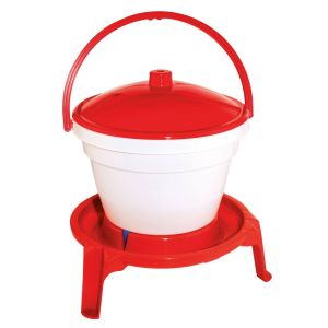 Poultry drinking bucket with feet and carrying handle - 12 litres