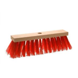 Street broom 32 cm, red, for Elaston flat wood