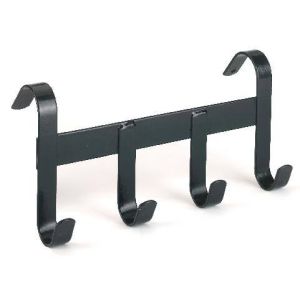 Bridle rack metal 4 hooks black