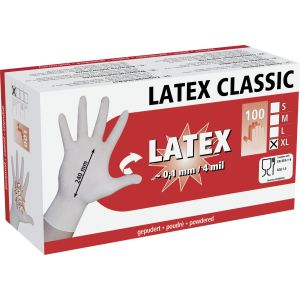 LaTeX disposable gloves, 100 pieces size XL.