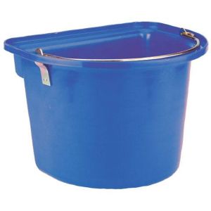 Bucket with metal handle, blue