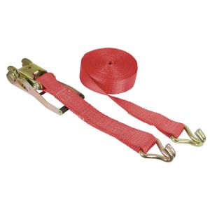 Lashing strap 2-piece, 8 m x 50 mm, 5000 kg, Red